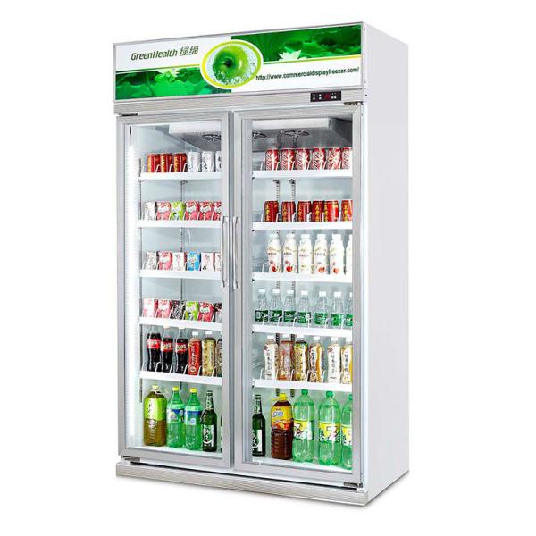 Luxury Aluminum Commercial Display Freezer / 2 Door Supermarket Upright Display