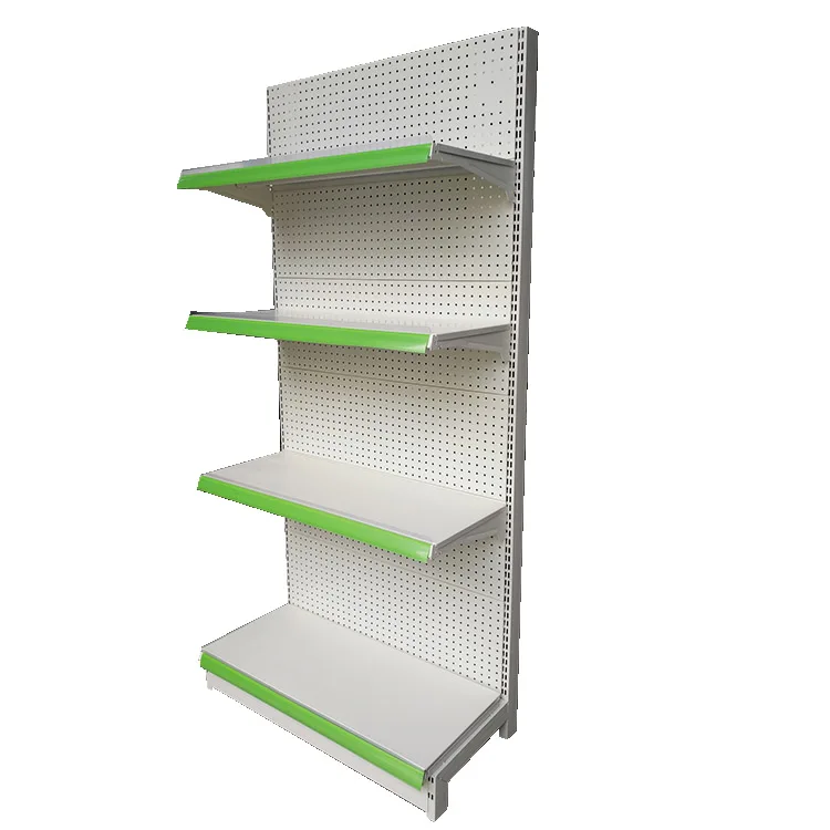 Factory Customized Color Size Logo holeback board white single side supermarket shelf grocery rack loading shelf