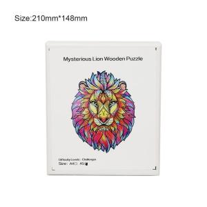 China 53g Lion Baby Building Blocks Wooden Stacking Jigsaw Animal Interactive Games factory