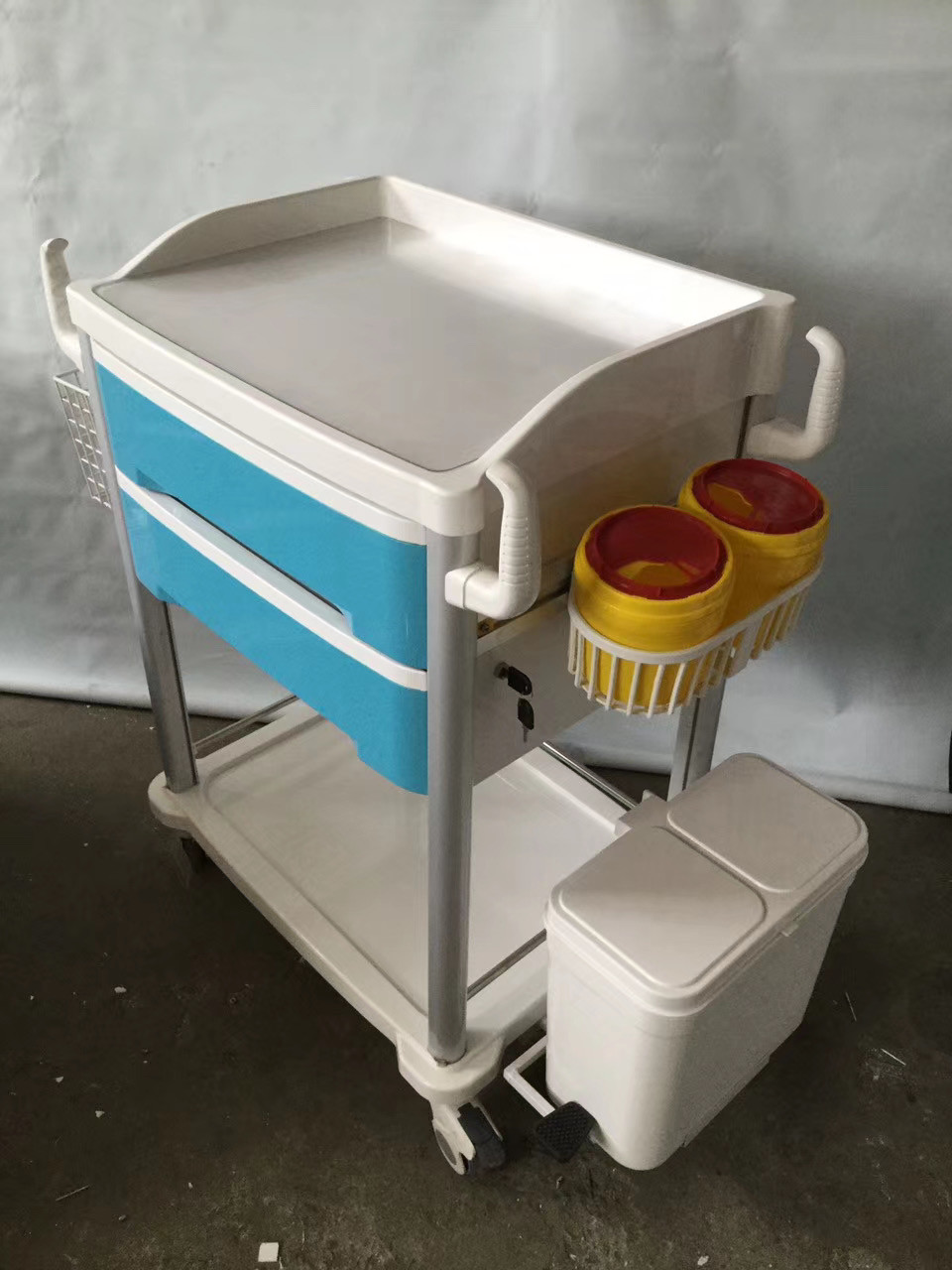 ABS Medical Trolley On Wheels Medicine Dispensing Crash Cart Hospital