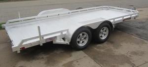 China Flat Bed 6 X4 Ft All Aluminum Open Trailer Single Axle With V- Type Draw Bar factory