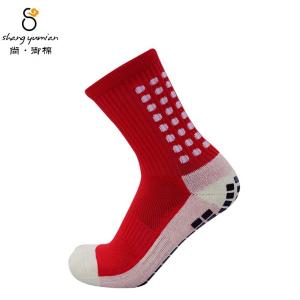 China Custom Knitted Anti Slip Cotton Football Socks for Men Quantity 10000 factory
