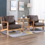 Nordic Morden Solid Wood Vintage Single Sofa Wooden Leisure Arm Chair Upholstere