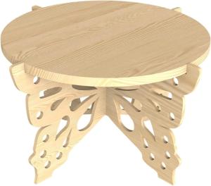 China Customized Cake Stand Rustic Serving Platter Easy Clean Butterfly Shaped Base Decorative Wood Cake Holder Cake Rack factory