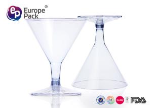 China Anniversary Plastic Champagne Glasses 138Ml PS Disposable Champagne Flutes factory