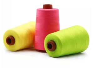 China Recycled Poly Poly Core Spun Thread TFO 28S/2 Colored For Sewing factory