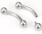 16G Internally Threaded Earrings Curved Tragus Eyebrow Bar G23 Titanium