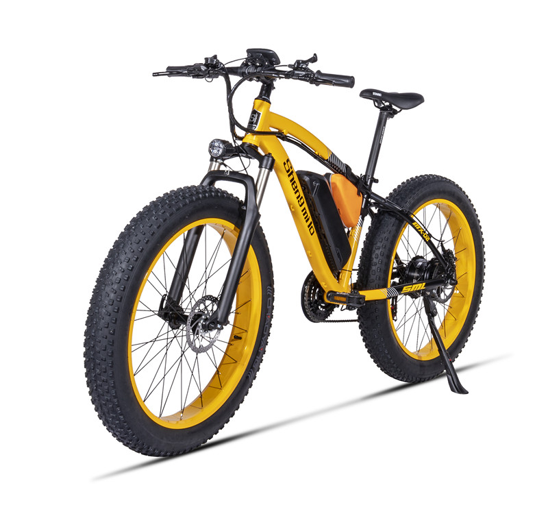 Green 26"*4.0 Electric Fat Bike with 48V 15AH Lithium Battery and 500W Bafang Motor