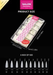 China Long Stiletto Nail Tips Full Cover Fake Nail Tips with Box Natural Matte False Nails factory