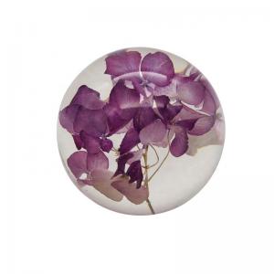 China 3D Crystal Paperweight Ball , Custom Paperweight With Flowers Inside factory