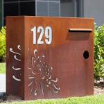 Outdoor Front Rusty Mid Century Mailbox large Metal Garden Decorative Mailboxes