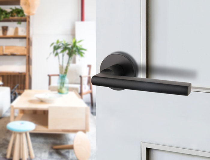 stainless steel door handle black finish