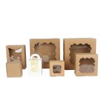 Square Macaron Food Gift Contaienrs Paper Cake Boxes For Pastry With Window