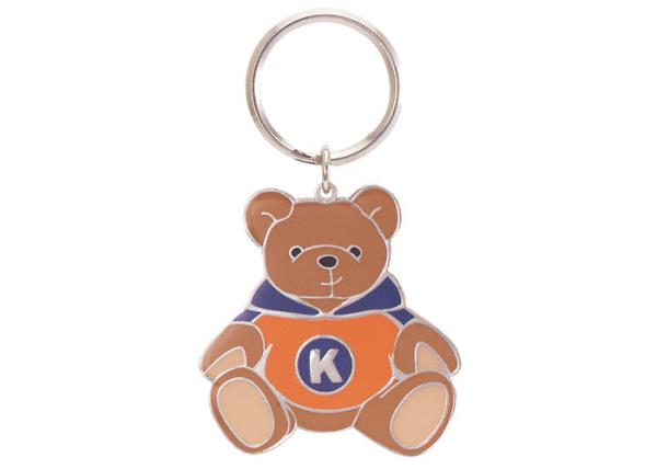 Lovely Double Sided Bear Zinc Alloy Promotional Keychain with Nickel Plating,