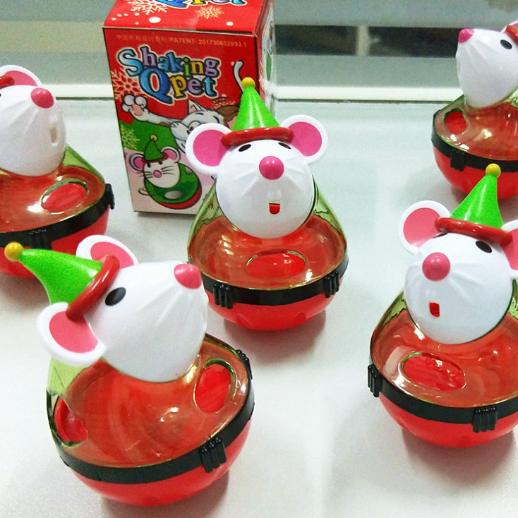 Cat Christmas Mouse Feeder Interactive Cat Toys Cat Puzzle Toy