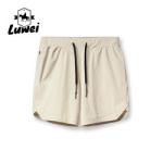 Drawstring Men Sports Shorts Polyester Woven Plain Jogger Workout Shorts