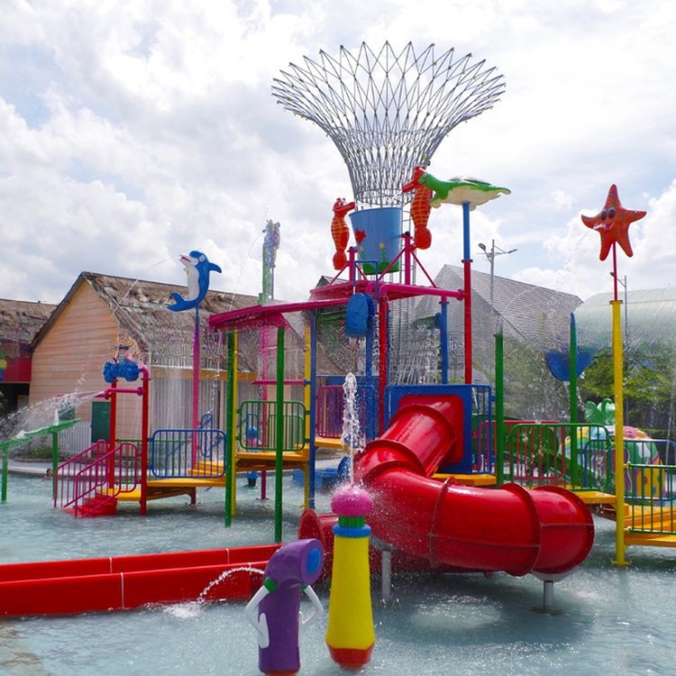Amusement Water Park Playground Equipment with Kids Water Splash Slide