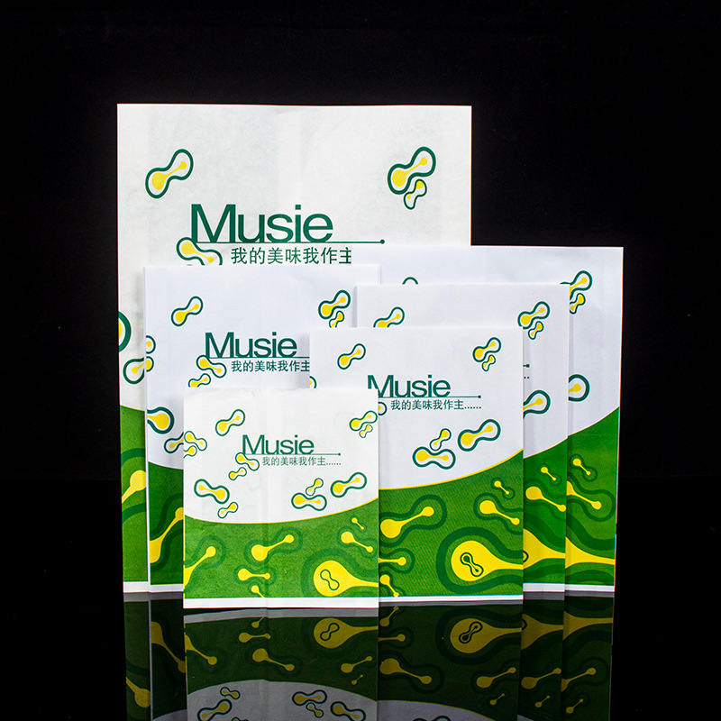Custom Size Small Large White Kraft Paper Bags for Takeaway Delivery Gravure Printing