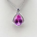 Women Jewelry 18K Rose Gold Plated 925 Silver 8mmx10mm Pear Pink Cubic Zircon