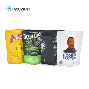 China Resealable Smell Proof Mylar Bag Pre Roll Cookie Weed Packaging on sale