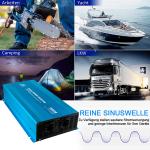 54x25.5x10.3CM 4KW Pure Sine Wave Power Inverter Aluminum Material