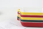 Color Glaze Ceramic Baking Tray , Non Stick Rectangle Baking Pan