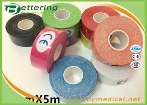 China 2.5cm Sports Physiotherapy Tape Kinesio Tape Kinesiology cotton elastic sports muscle tape with Various colours factory
