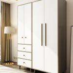 Exquisite Bedroom Wooden Furniture Wardrobe Storage Closet Melamine Finishing