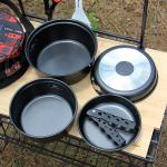 Factory Price Kitchen Black Cookware Set Outdoor Cooking Set Nonstick Camping