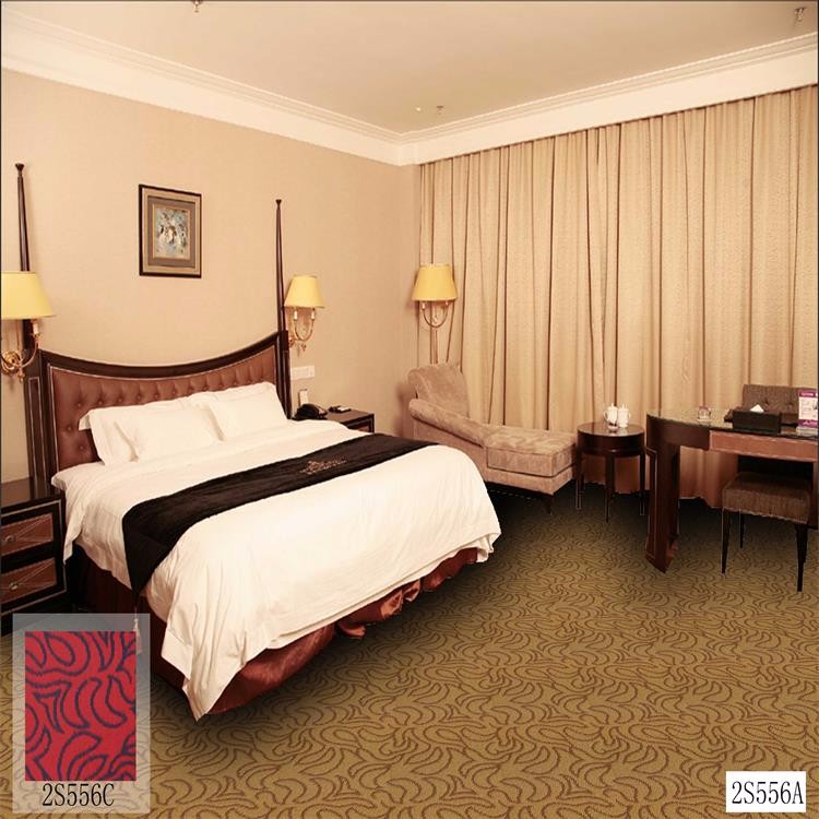 Red leaves pattern pp carpet for luxury hotel corridor