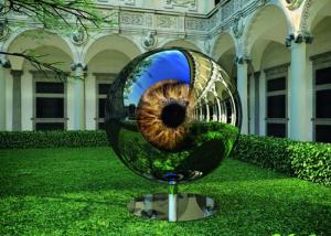 China Eyeball Design Steel Artworks Artists Sculpture For Garden Decoration factory