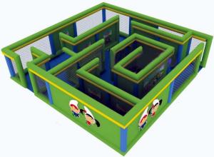 China Durable Green Maze Game For Chilren, Inflatable Chilren Park Games factory