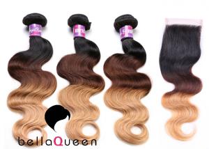 China Brazilian Lace Closure Natural Black Body Wave Human Hair , 8&quot; - 18&quot; Length factory
