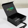 Buy cheap Rectangle Luxury Black Magnetic Gift Box With Paperboard Liner Custom Printing from wholesalers