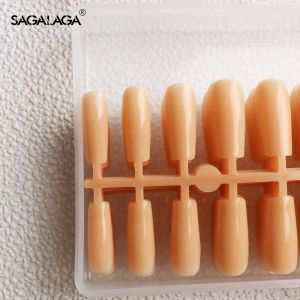 China Easy DIY Nail Extensions Square Press on Nail Tip Cover Colored Soft Gel for French Style Artificial Nails factory