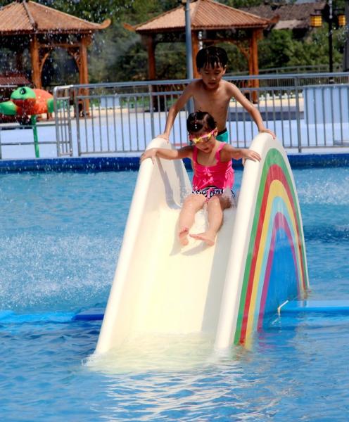 Customized 3 Riders Kids' Water Slides Aqua Park Equipment , Pink / Orange /