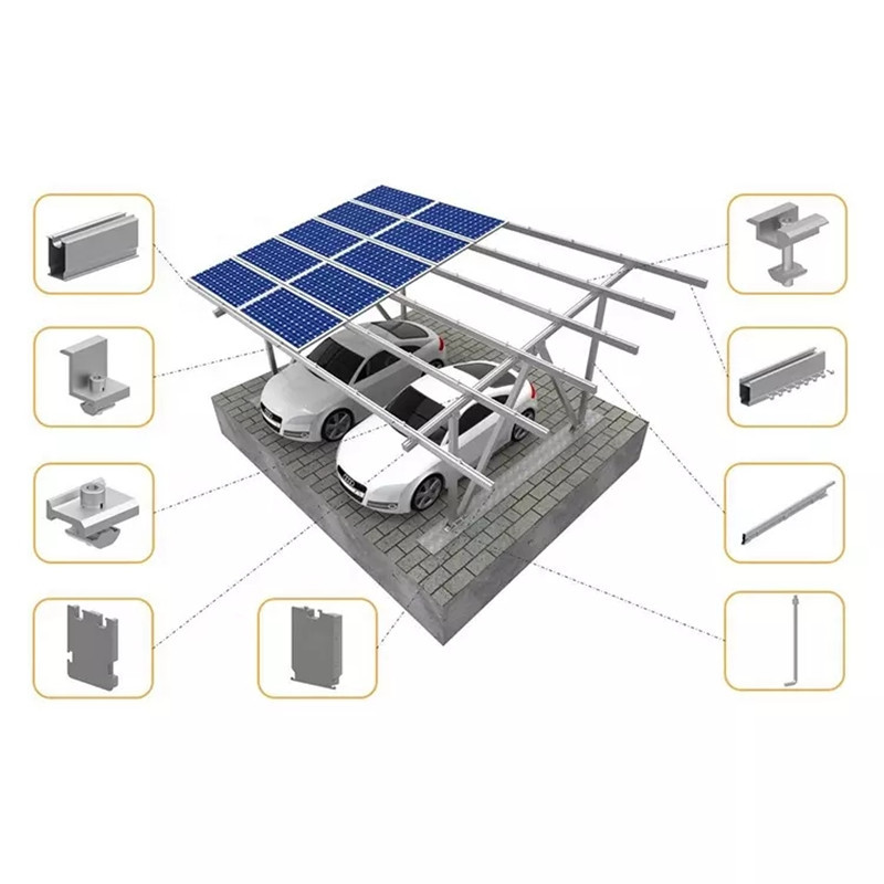 Q235 Solar Panel Support Structure 40FT Carport Steel Frame Structure