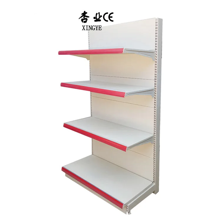 Factory Customized Color Size Single-sided Supermarket Shelves White Light Duty Grocery Shelves