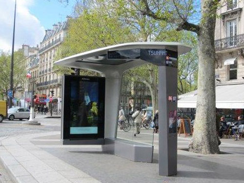 Galvanized 304# SS 24h Bus Stop Shelter With T8 Tube Backlit