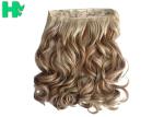 Chocolate Brown Curly Synthetic Hair Extensions / Synthetic Hair Pieces For
