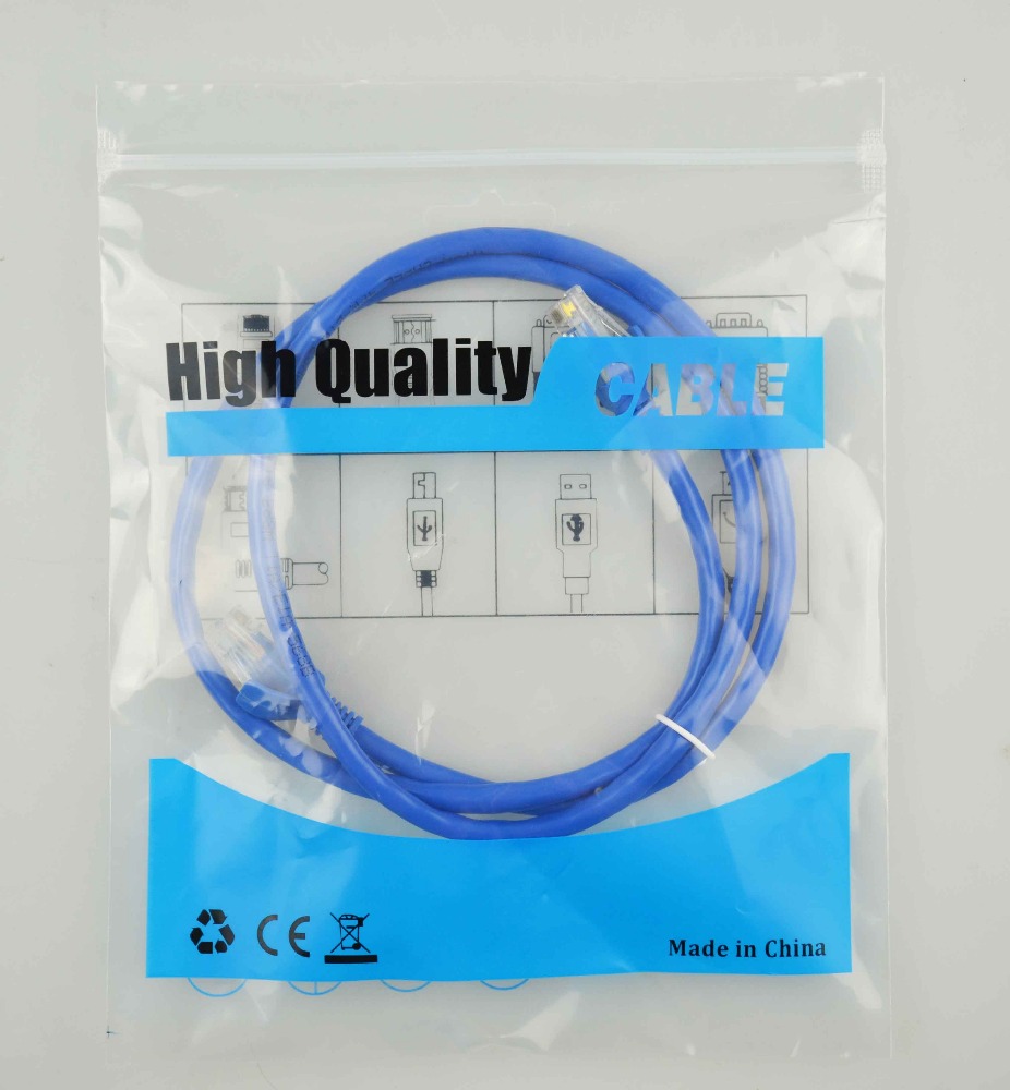 CE CCC 1m 3m 5m Rj45 CAT6 Patch Cord Unshielded Twisted Pair Blue Color