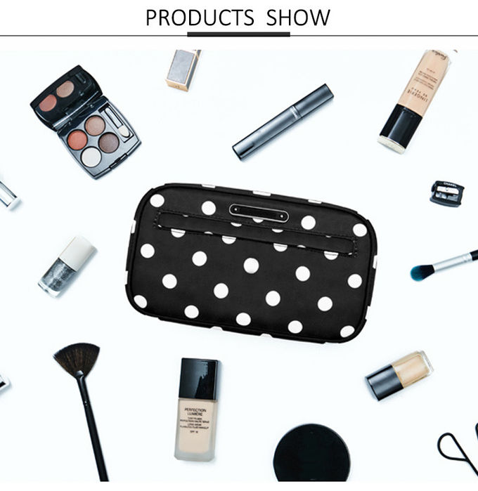 Break Resistance Polka Dot Polyester Cosmetic Bag For Female
