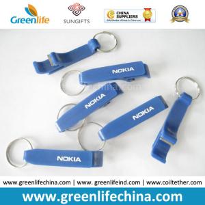 China Customized Logo Imprinted Plastic Solid Blue Bottle Opener Key Chain factory