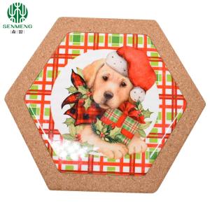 China Custom Hot Sale Hexagon Cork Placemat Ceramic Natural Cork Trivets factory