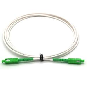 China 2.0mm 3.0mm White Cable Fiber Patch Cords , G652D Fiber Optic Patchcord factory