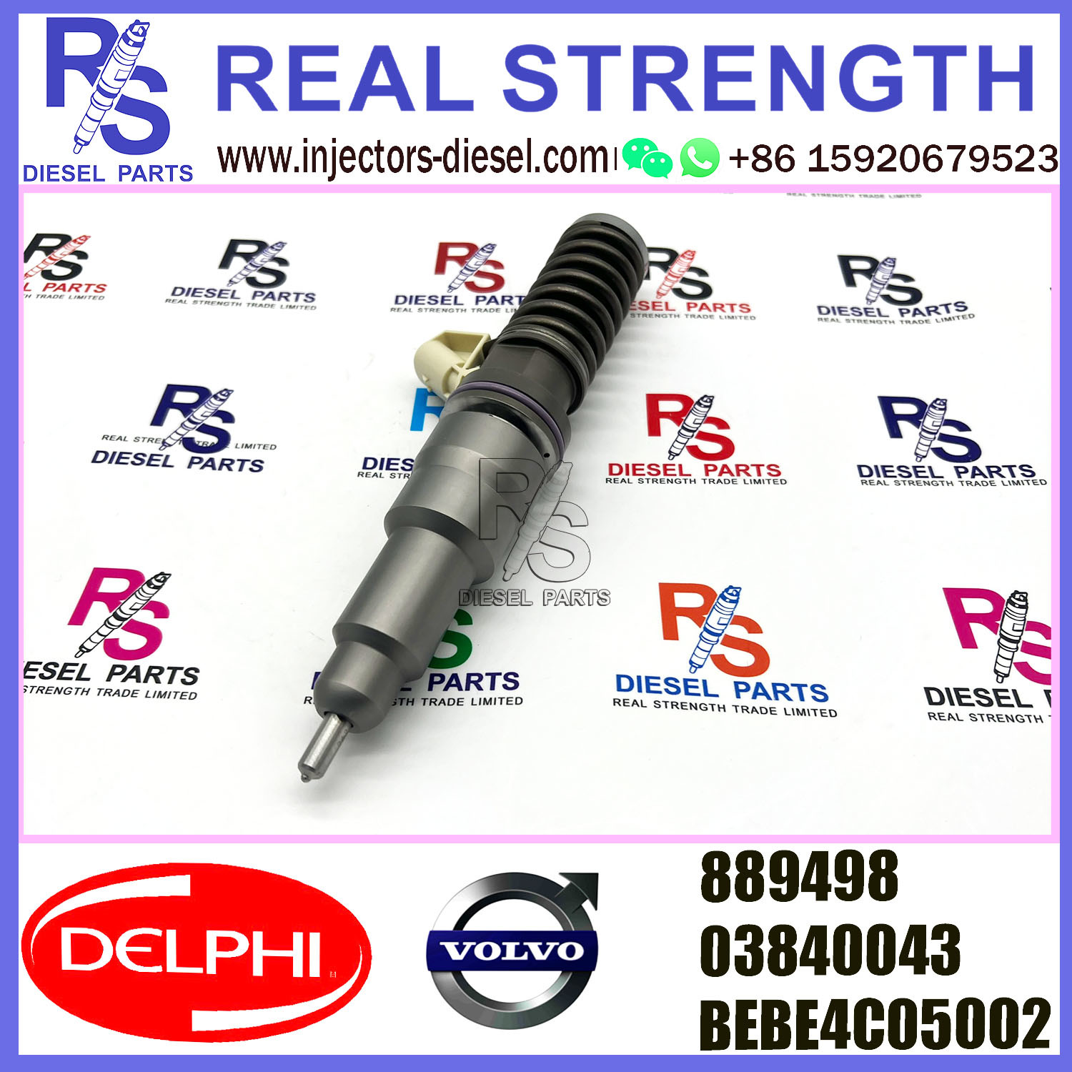 2 Pin V-O-L-V Penta Diesel Injectors 3840043 03840043 DELPHI BEBE4C05002 E1