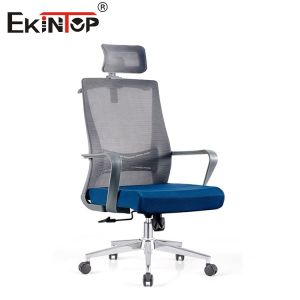 High Back Mesh Office Chair With Headrest Plastic Armrests Swivel