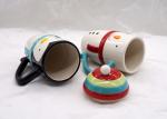 Eco Friendly 3D Ceramic Mug Hand Painted Christmas Snowman Mug With Red Scarf