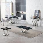 160cm Glass Top Metal Console Table