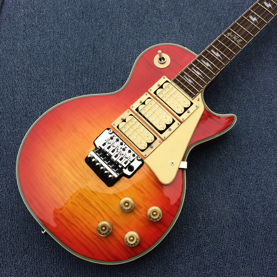 New arrival Custom LP electric guitar with 3 pickups ,Rosewood Fingerboar & Cherry Sunburst color guitar, Free shipping